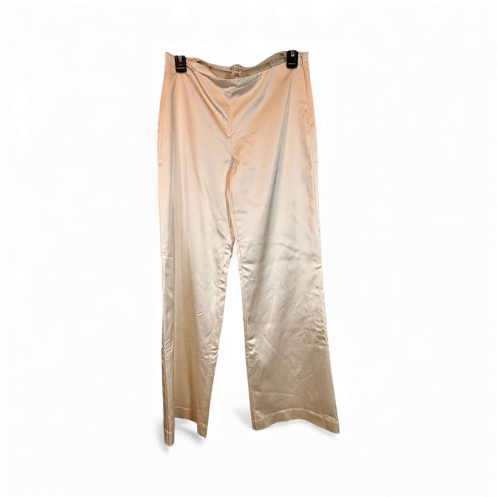 White House Black Market Satin Cream Trousers Size 6